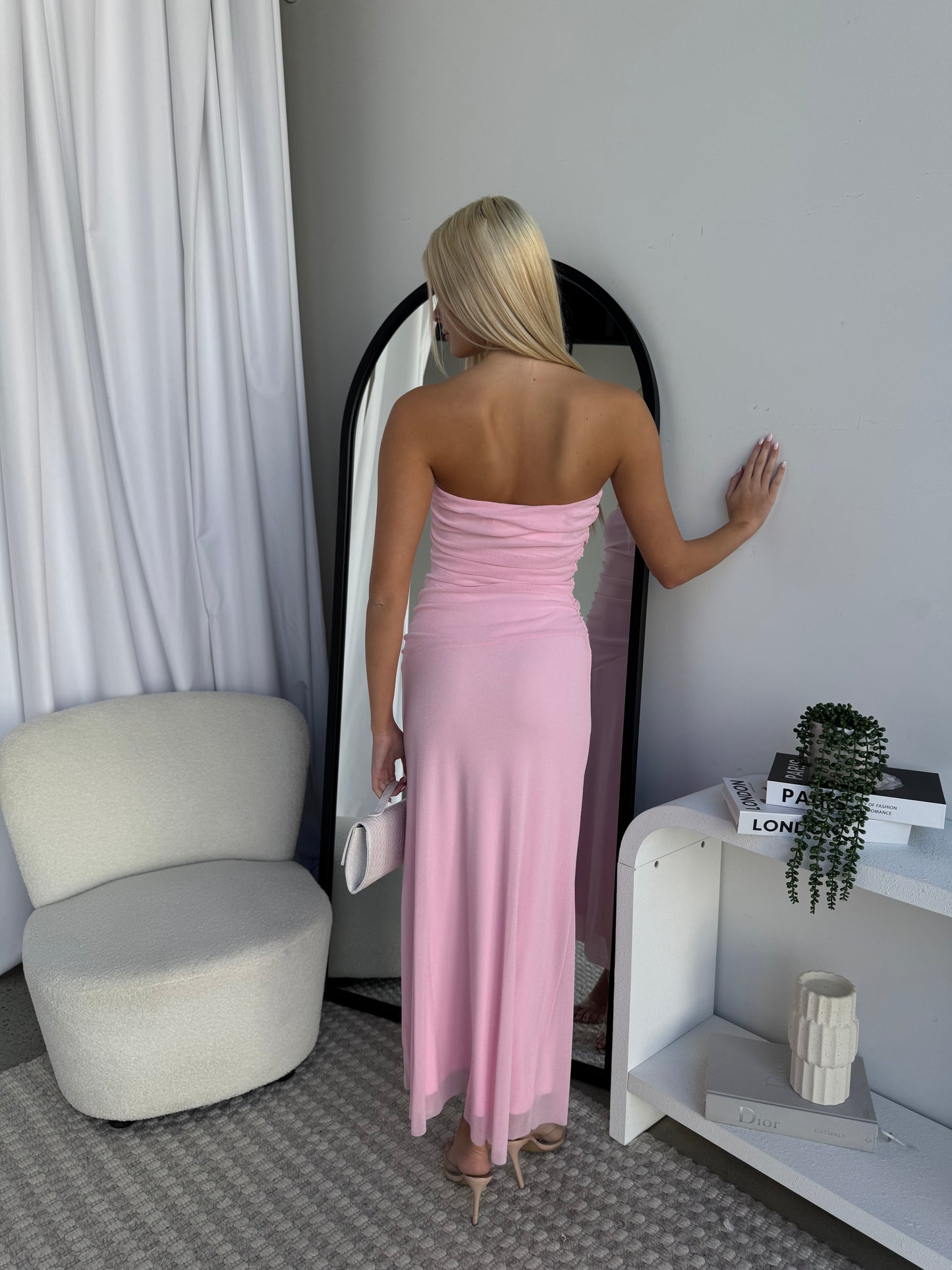 ASTON STRAPLESS MAXI DRESS - BABY PINK