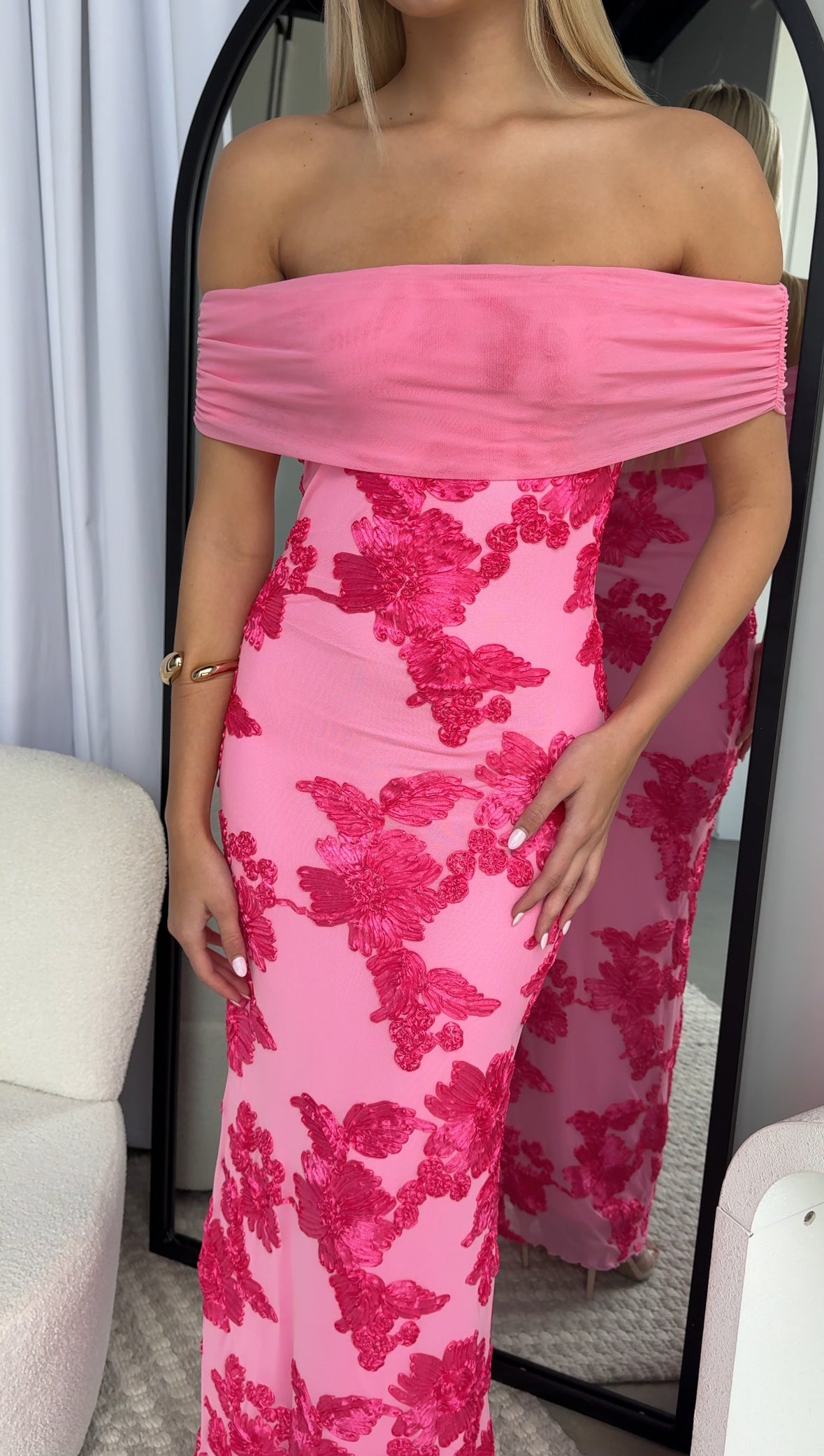 DIANA MAXI DRESS - FLORAL PINK