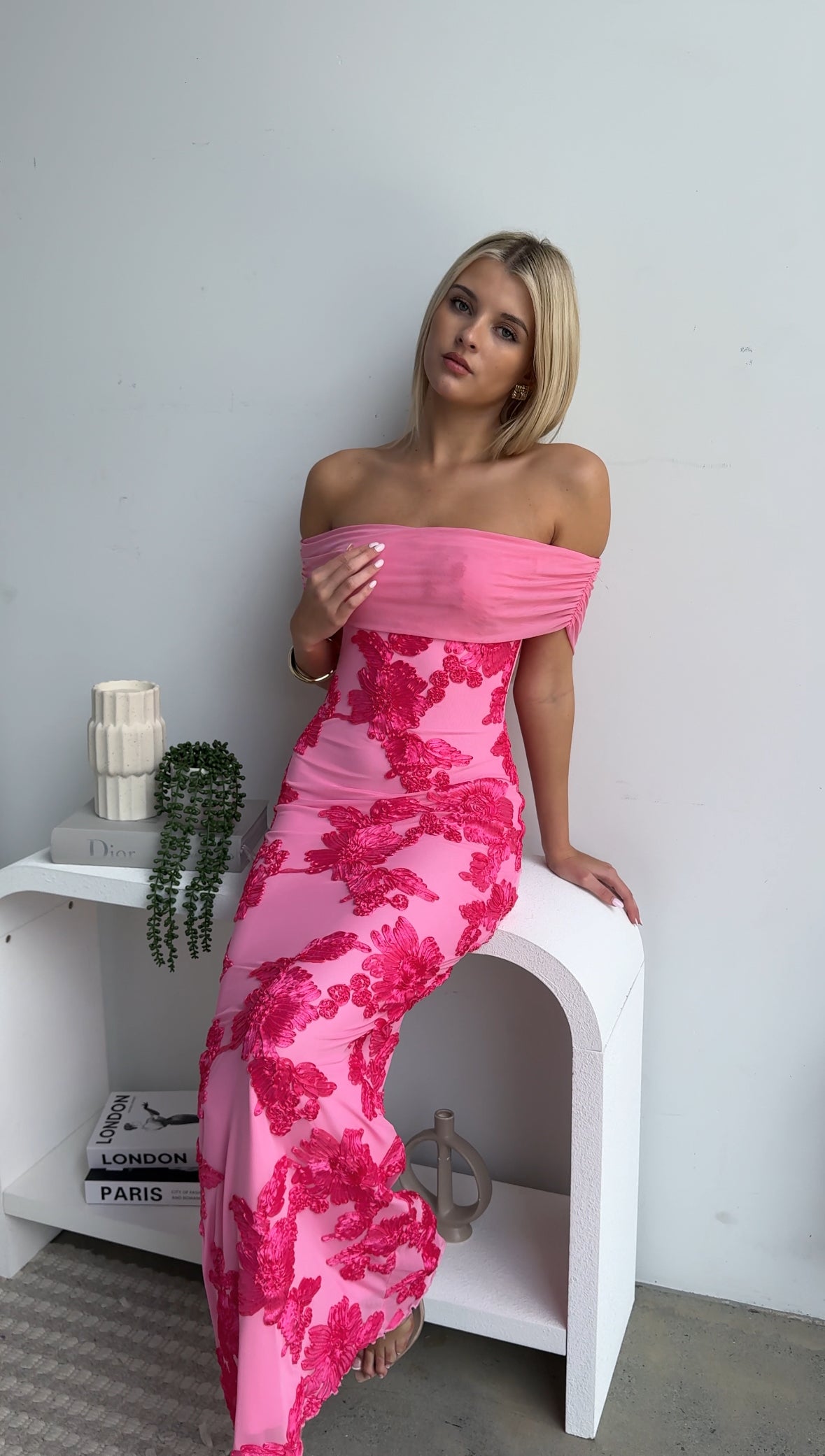 DIANA MAXI DRESS - FLORAL PINK
