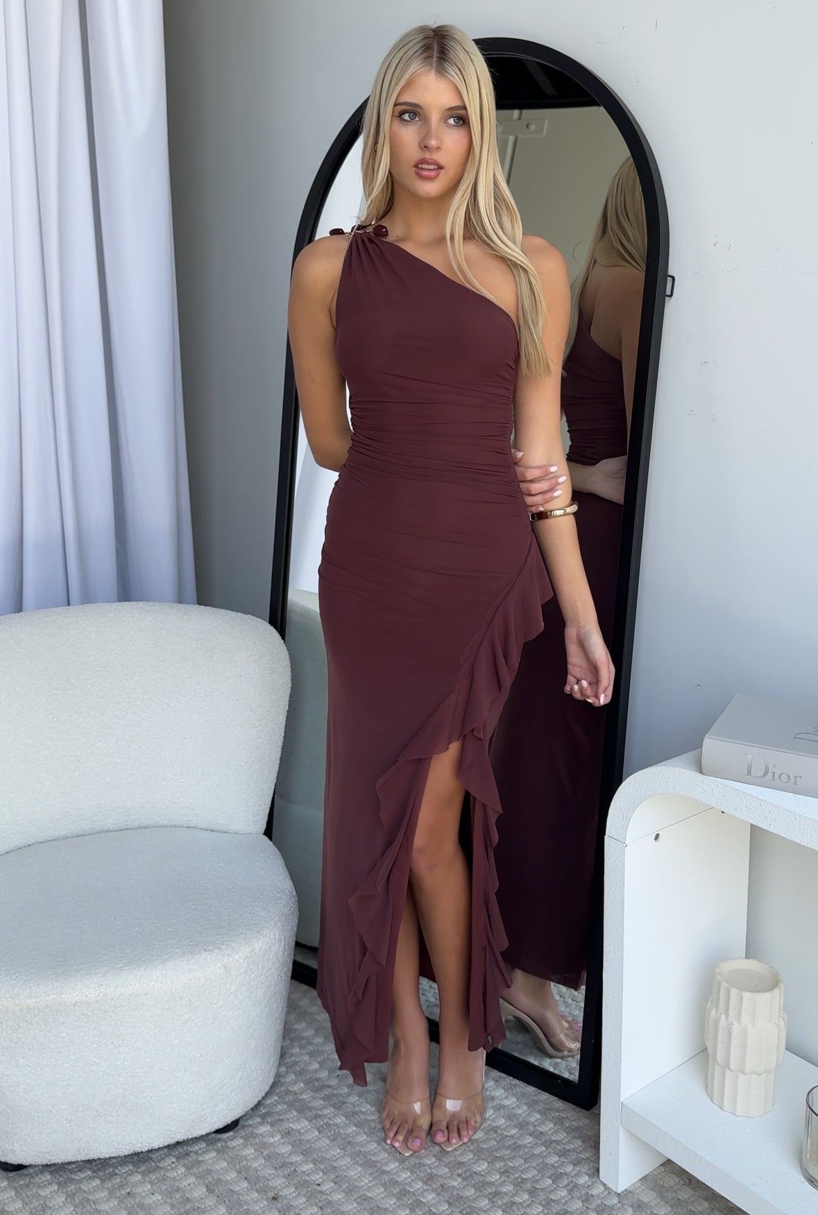 LORRAINE MAXI DRESS - CHOCOLATE