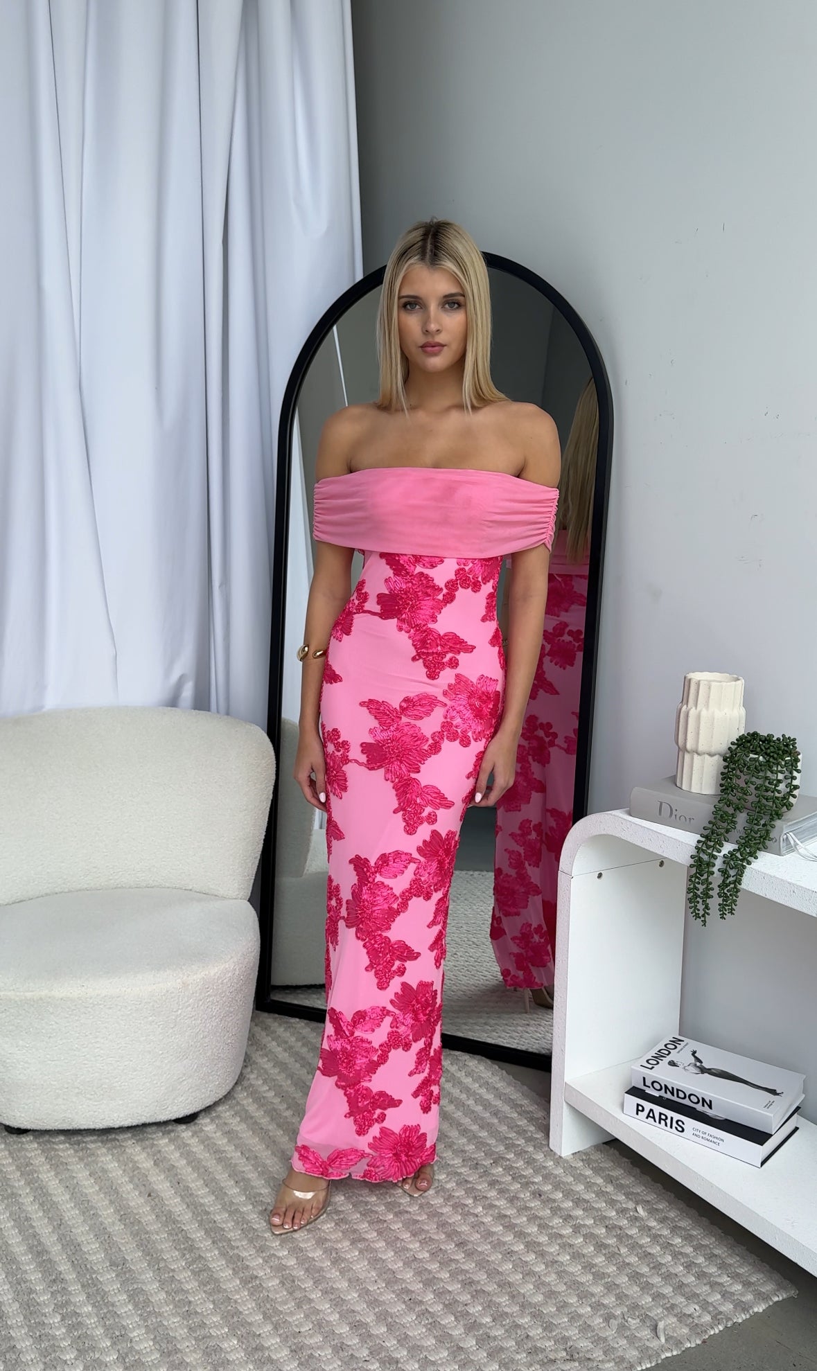 DIANA MAXI DRESS - FLORAL PINK