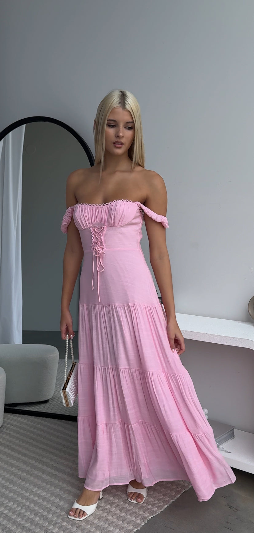 KYLA MAXI DRESS - BABY PINK