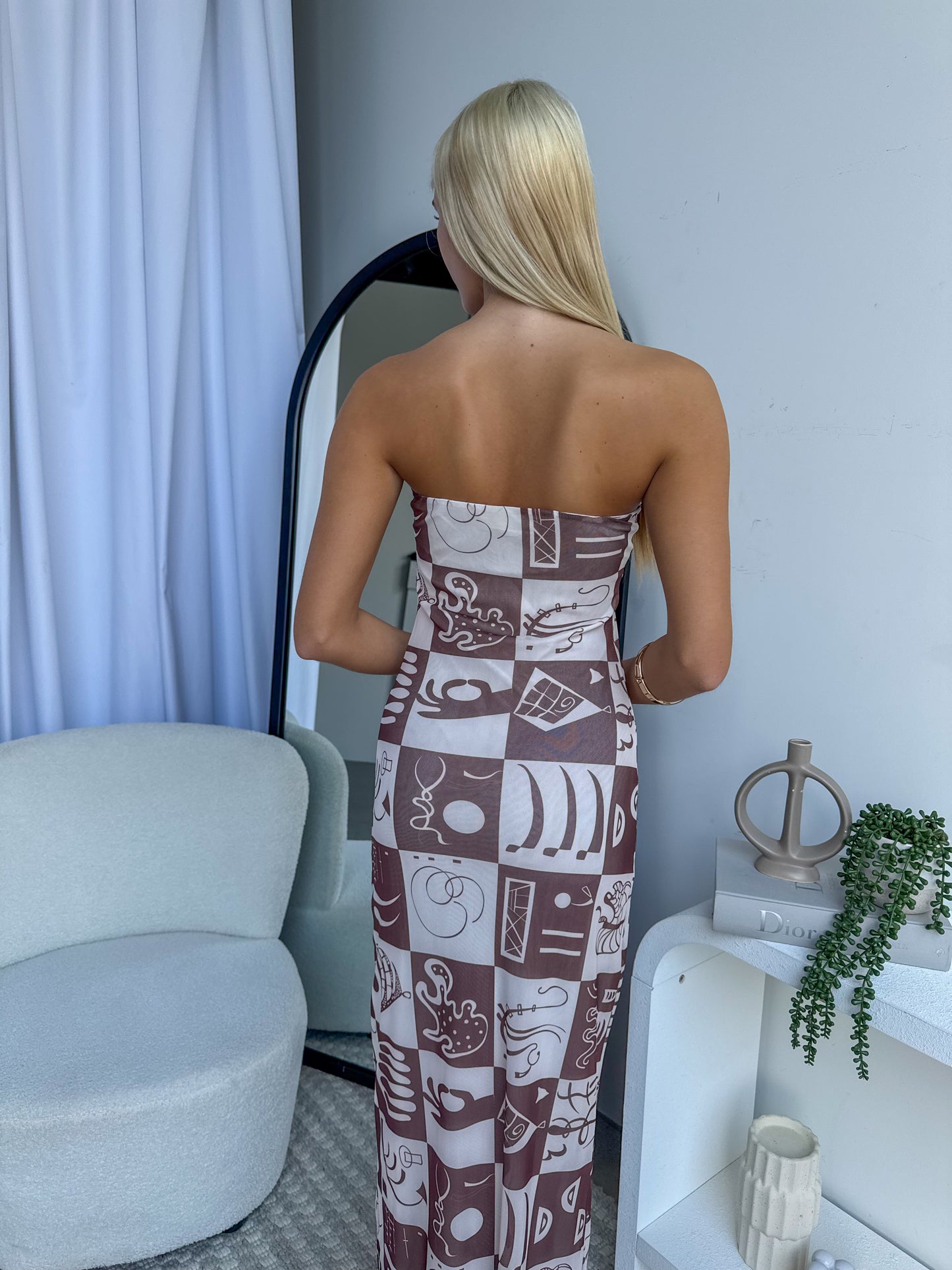 NALA MAXI DRESS - CHOCOLATE PRINT