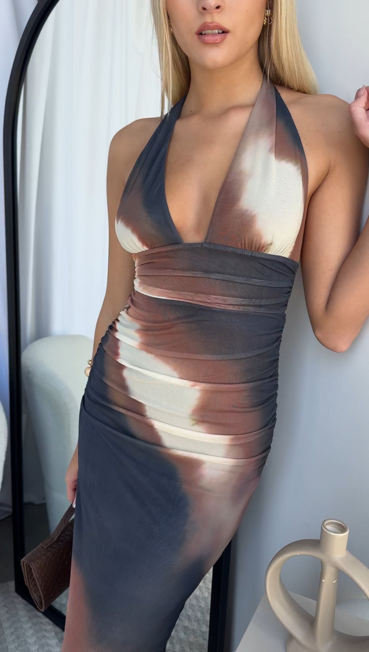 HUDSON MAXI DRESS - BROWN MULTI