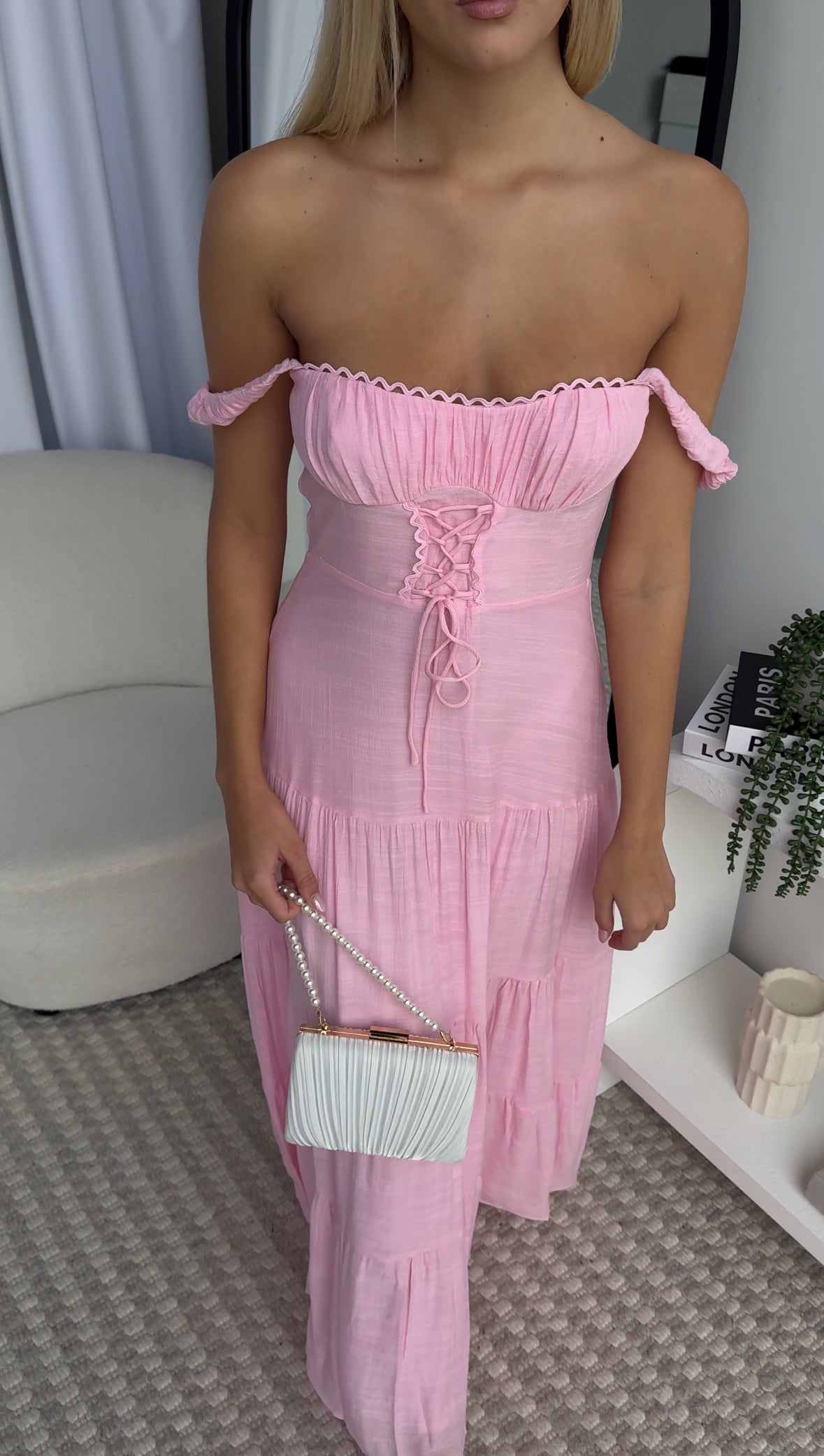 KYLA MAXI DRESS - BABY PINK