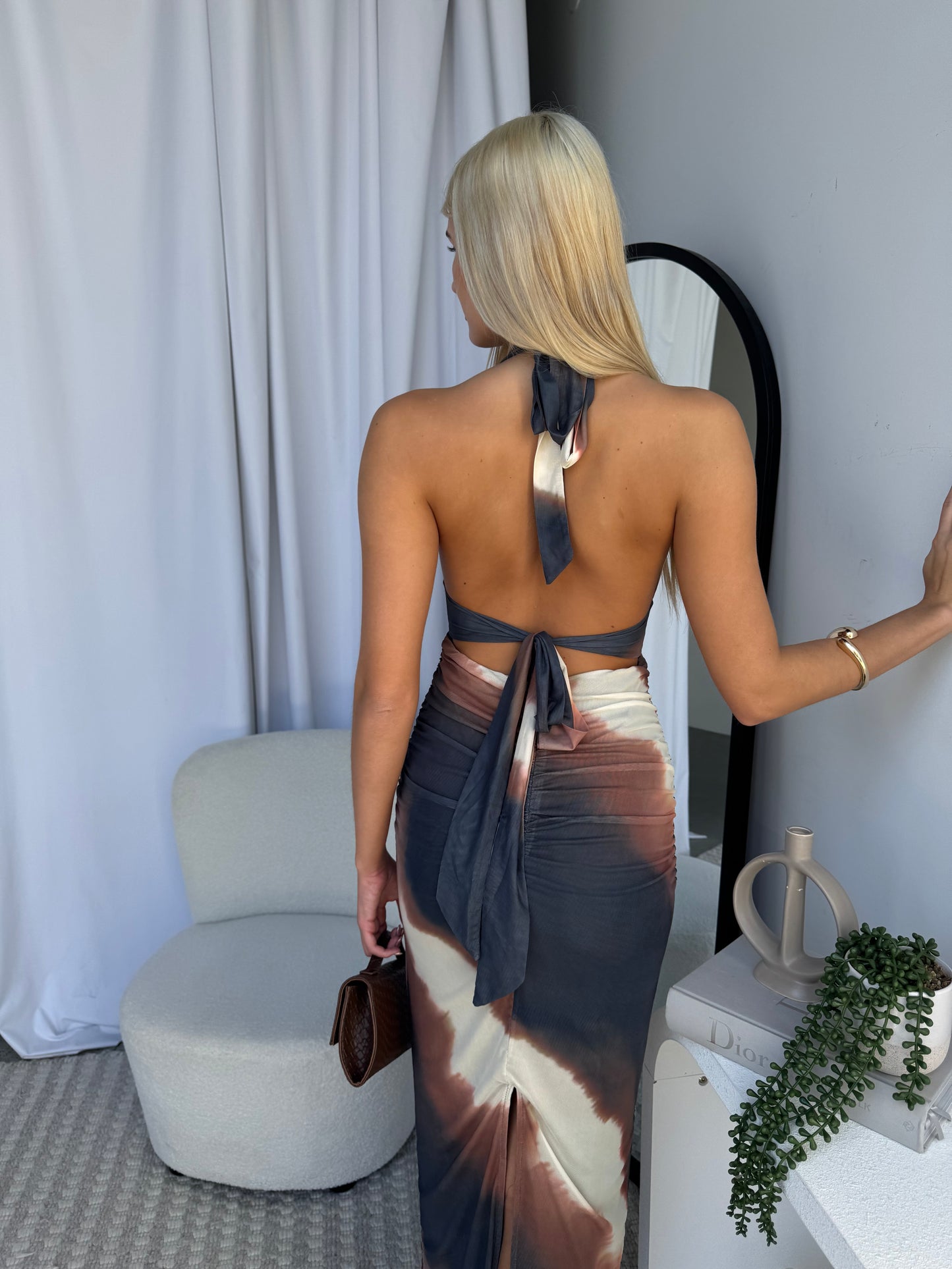 HUDSON MAXI DRESS - BROWN MULTI