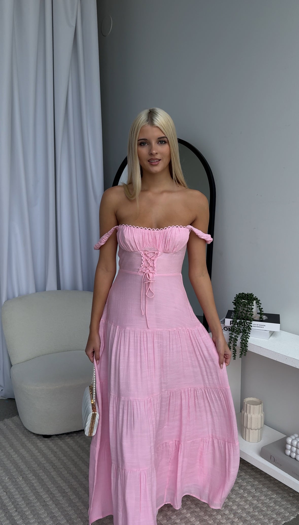 KYLA MAXI DRESS - BABY PINK