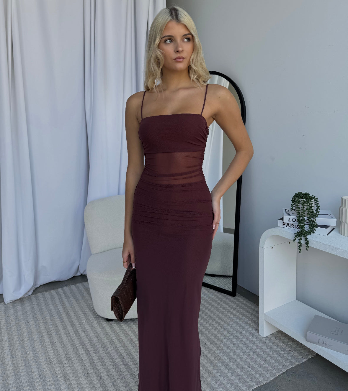 ZARA MAXI DRESS - CHOCOLATE