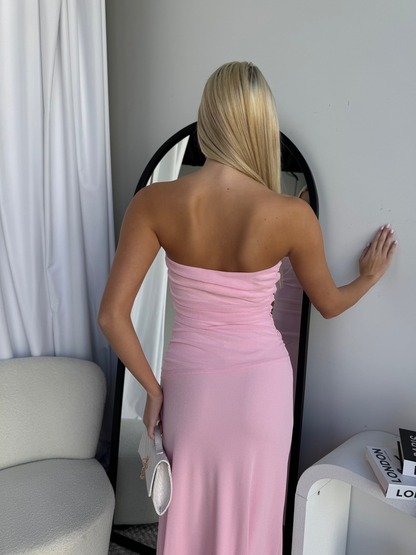 ASTON STRAPLESS MAXI DRESS - BABY PINK