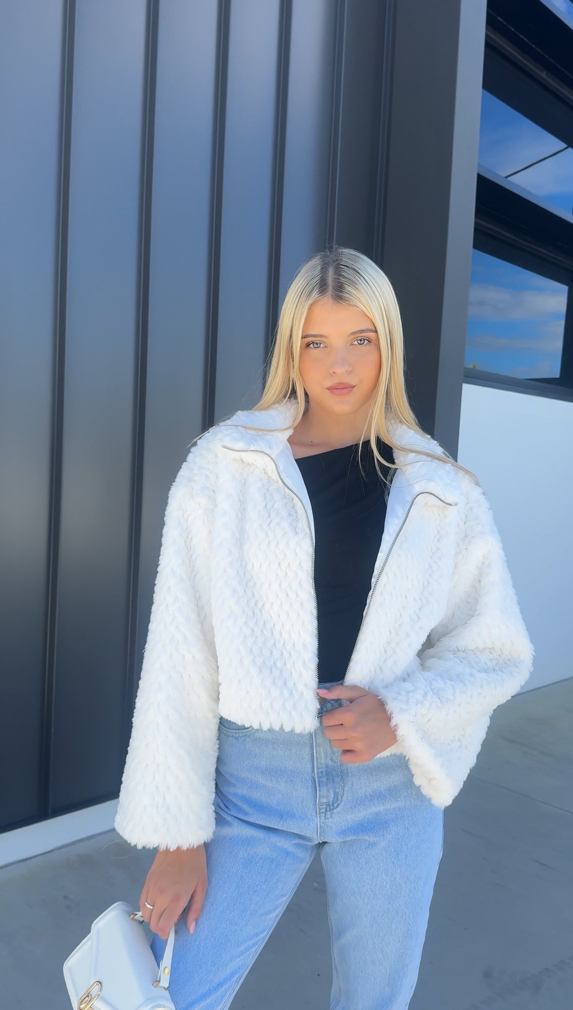 MARGOT FAUX FUR JACKET - WHITE