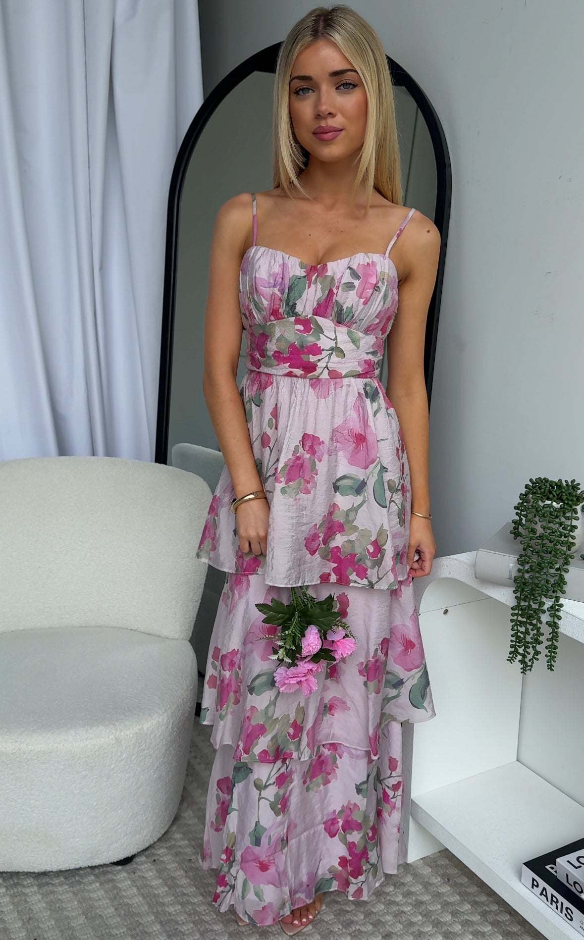 MERCY RUFFLE MAXI DRESS - FLORAL