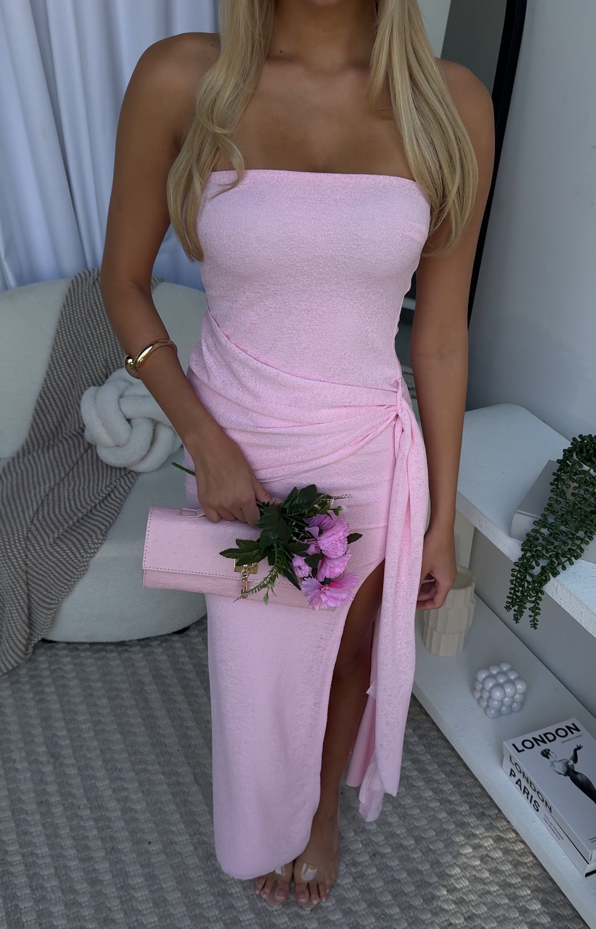 SKYLAH MAXI DRESS - BABY PINK