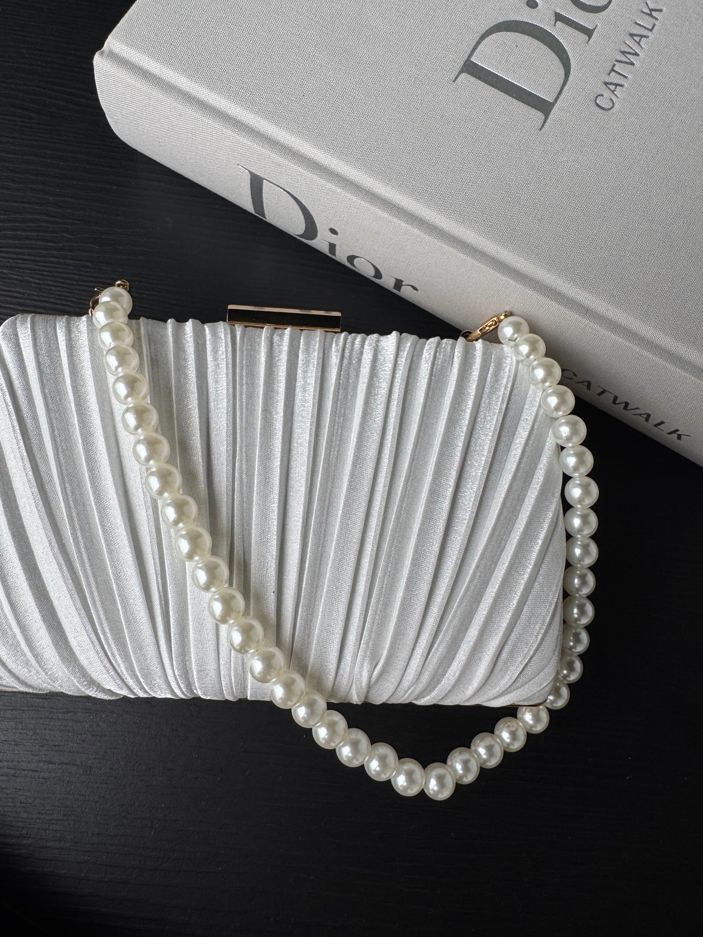 CASSIE PEARL BAG - WHITE