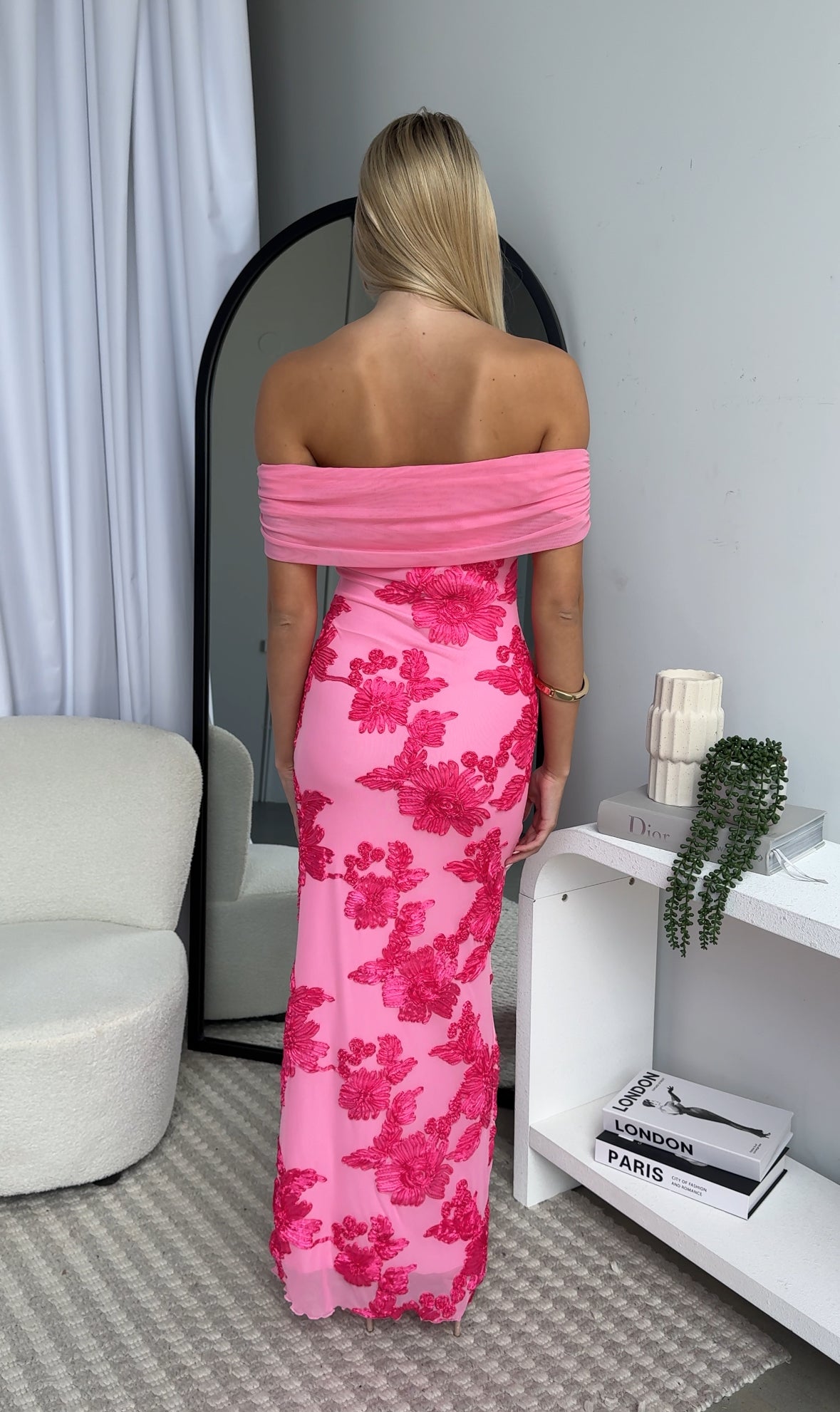 DIANA MAXI DRESS - FLORAL PINK