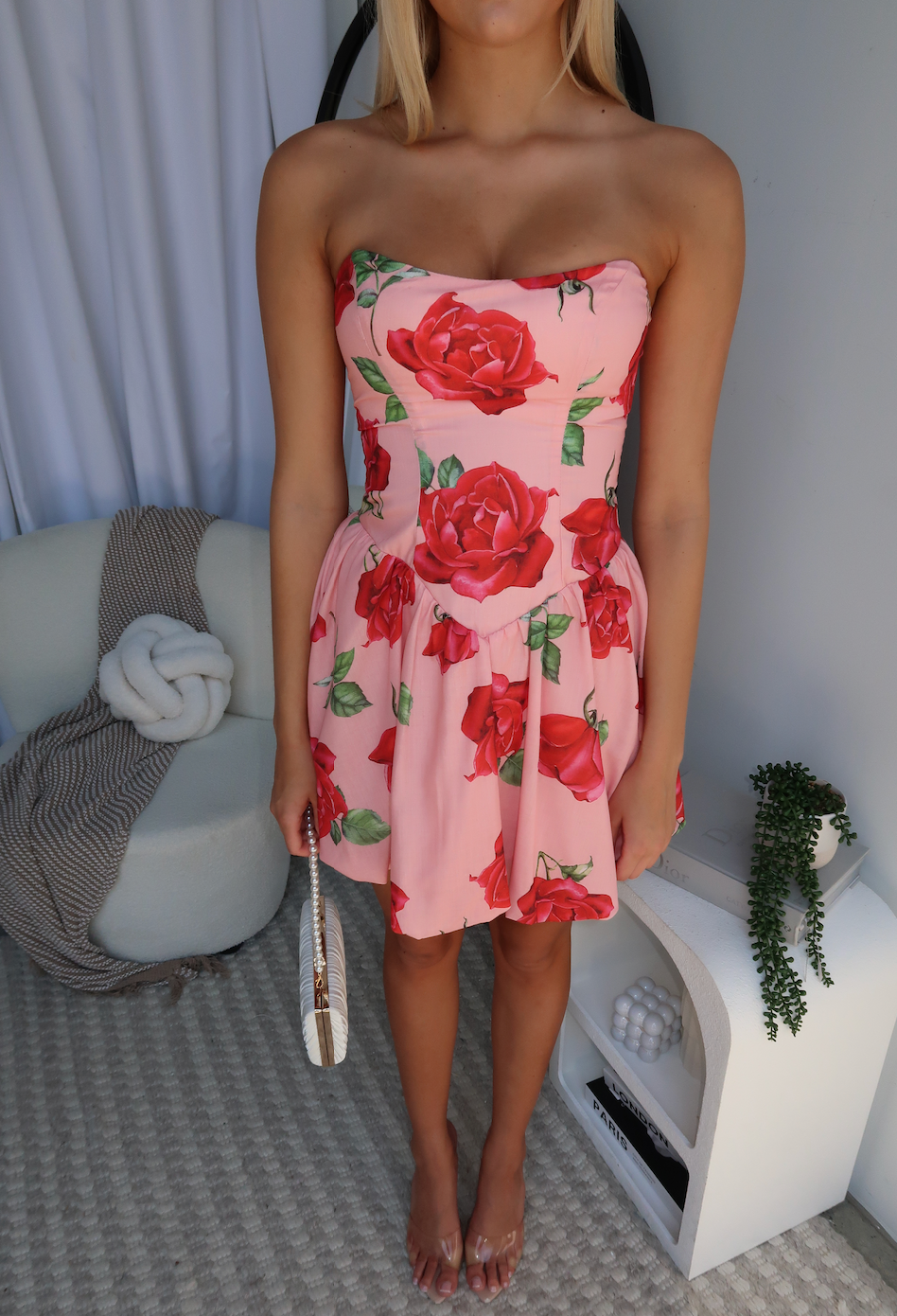 TRISTIN MINI DRESS - FLORAL PINK