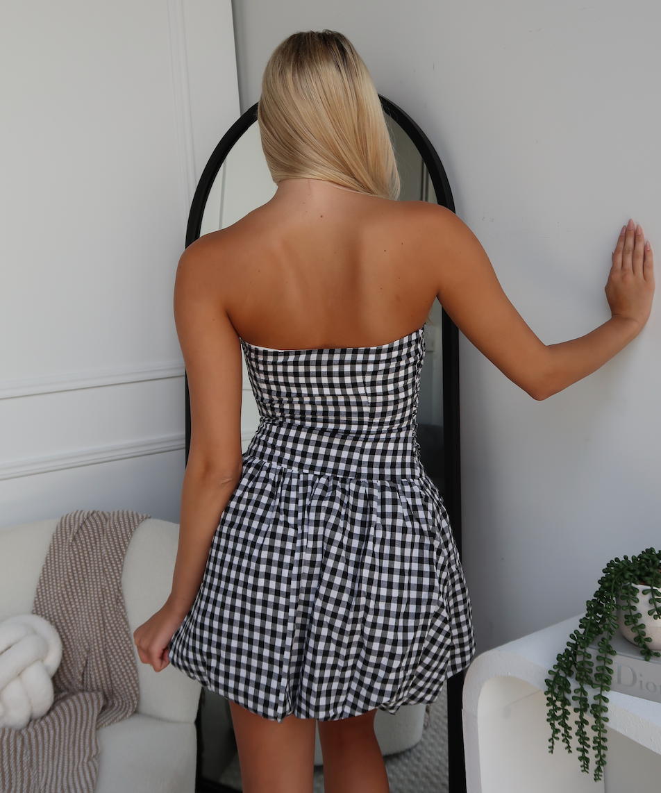 ANATARA MINI DRESS - GINGHAM PRINT