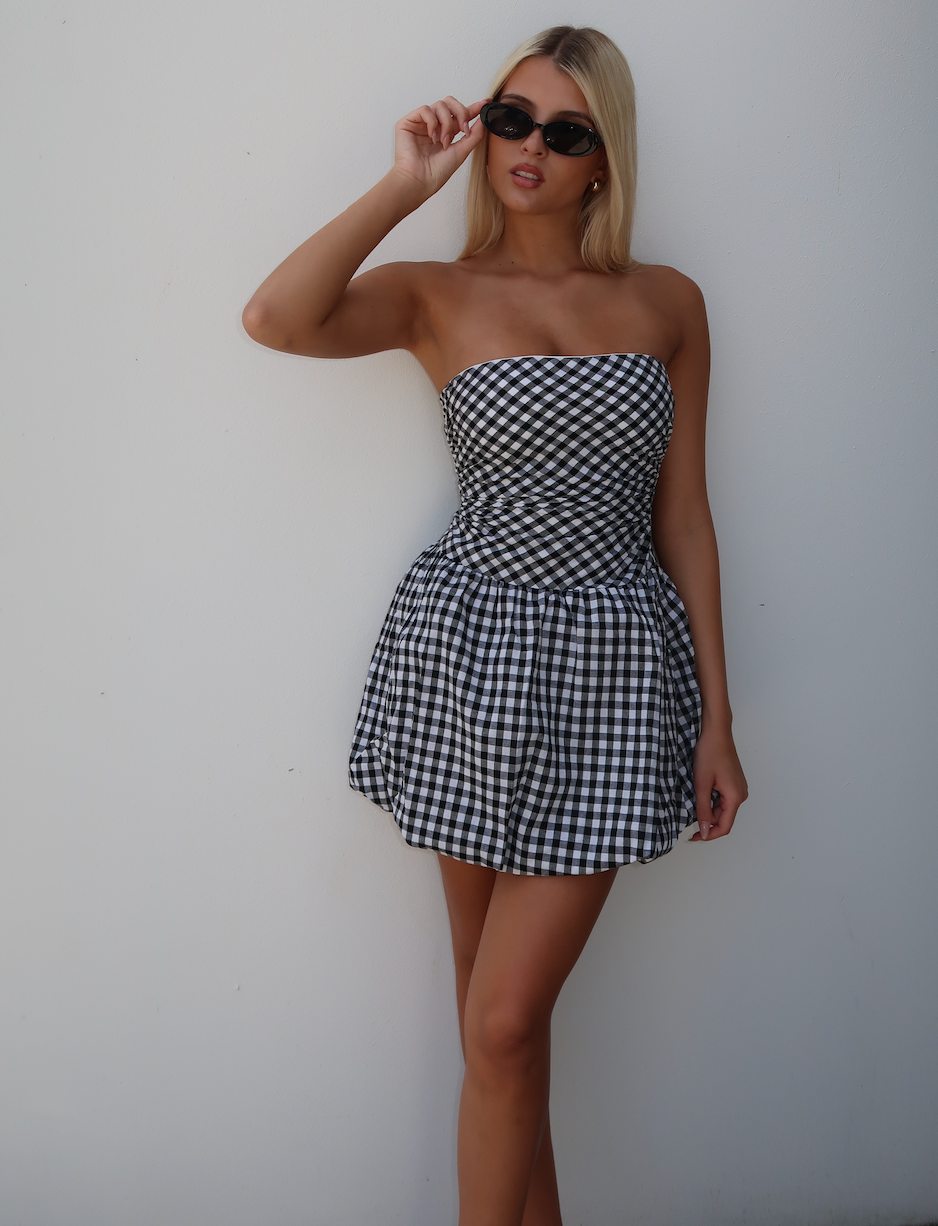 ANATARA MINI DRESS - GINGHAM PRINT