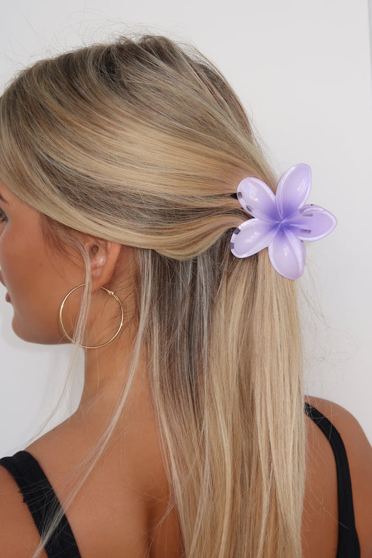 ALINA FLOWER HAIR CLAW - LILAC