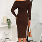 ELITA KNIT MAXI DRESS - CHOCOLATE
