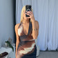 HUDSON MAXI DRESS - BROWN MULTI