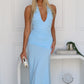 ALINA HALTER MAXI DRESS - BLUE