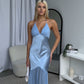AVANT SATIN MAXI DRESS - BABY BLUE