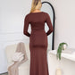 BRYSON LONG SLEEVE MAXI DRESS - CHOCOLATE