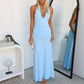 ALINA HALTER MAXI DRESS - BLUE