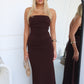 HOPE STRAPLESS MAXI DRESS - CHOCOLATE