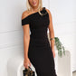DAISY MIDI DRESS - BLACK