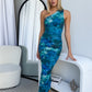 JAELYN DRESS - TEAL FLORAL PRINT