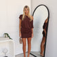 REMI MINI DRESS - CHOCOLATE
