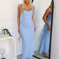 ELISE HALTER MAXI DRESS - BLUE