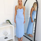 ELISE HALTER MAXI DRESS - BLUE