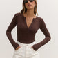 LARA BODYSUIT BY BAYSE BRAND - CHOCOLATE