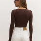 LARA BODYSUIT BY BAYSE BRAND - CHOCOLATE