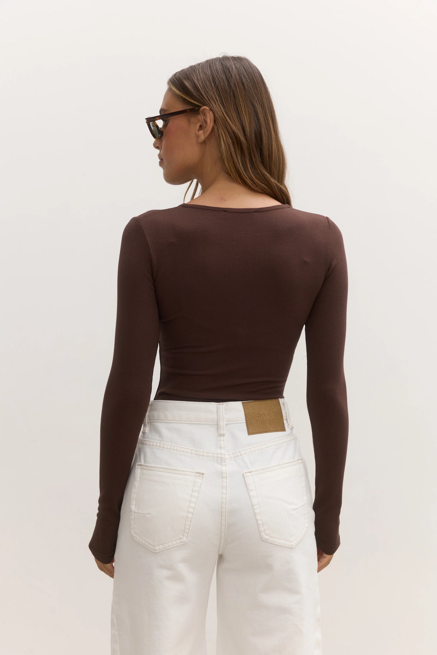 LARA BODYSUIT BY BAYSE BRAND - CHOCOLATE