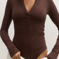 LARA BODYSUIT BY BAYSE BRAND - CHOCOLATE