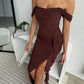 VIENNA RUFFLE MAXI DRESS - CHOCOLATE