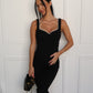 BIANCO PEARL MAXI DRESS - BLACK