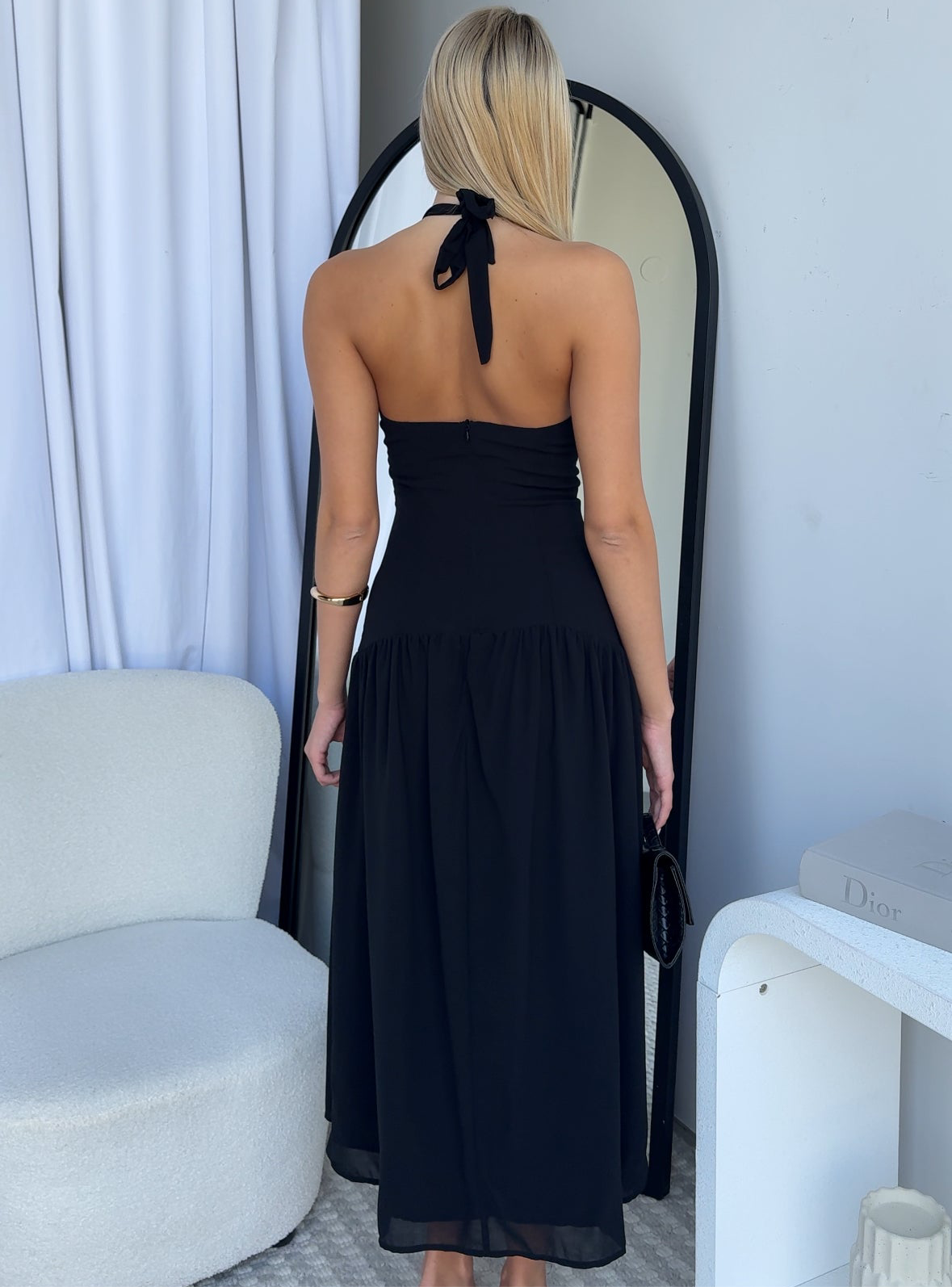 AMBER MIDI DRESS - BLACK