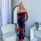 CAMIL MAXI DRESS - WINE FLORAL