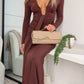 BRYSON LONG SLEEVE MAXI DRESS - CHOCOLATE