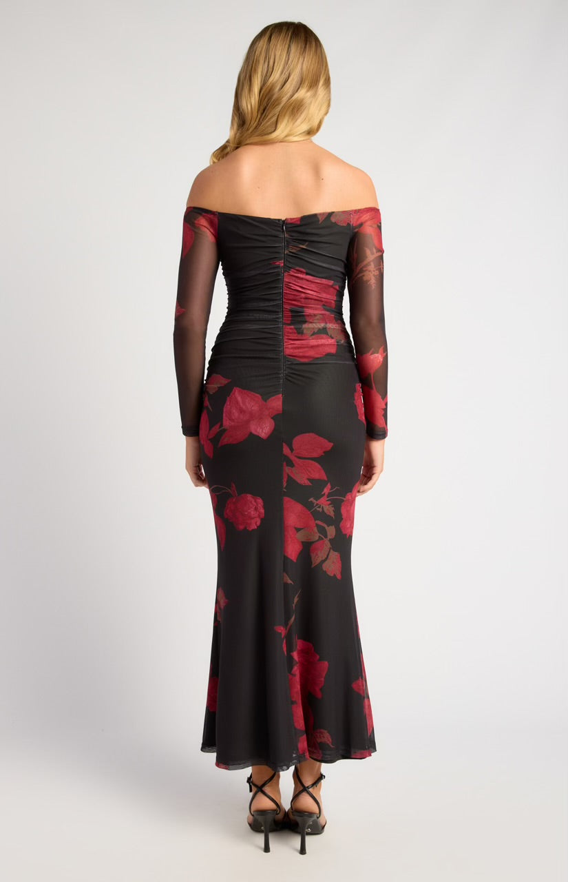 CAMIL MAXI DRESS - WINE FLORAL