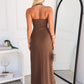 FRANCA HALTER MAXI DRESS - MOCHA