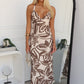 HAVANNAH FLORAL MAXI DRESS -  BEIGE