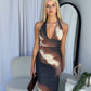 HUDSON MAXI DRESS - BROWN MULTI