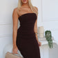 HOPE STRAPLESS MAXI DRESS - CHOCOLATE