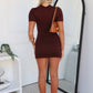 EDEN MINI DRESS - CHOCOLATE