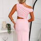 COCO OFF SHOULDER MAXI DRESS - BABY PINK